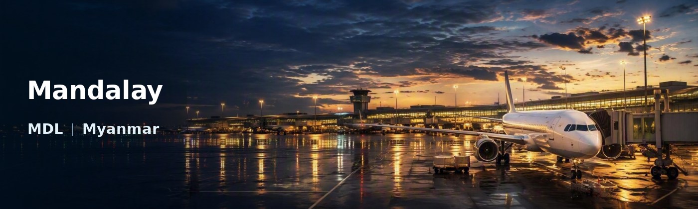 Mandalay Flughafen-Titelbild mit IATA-Code