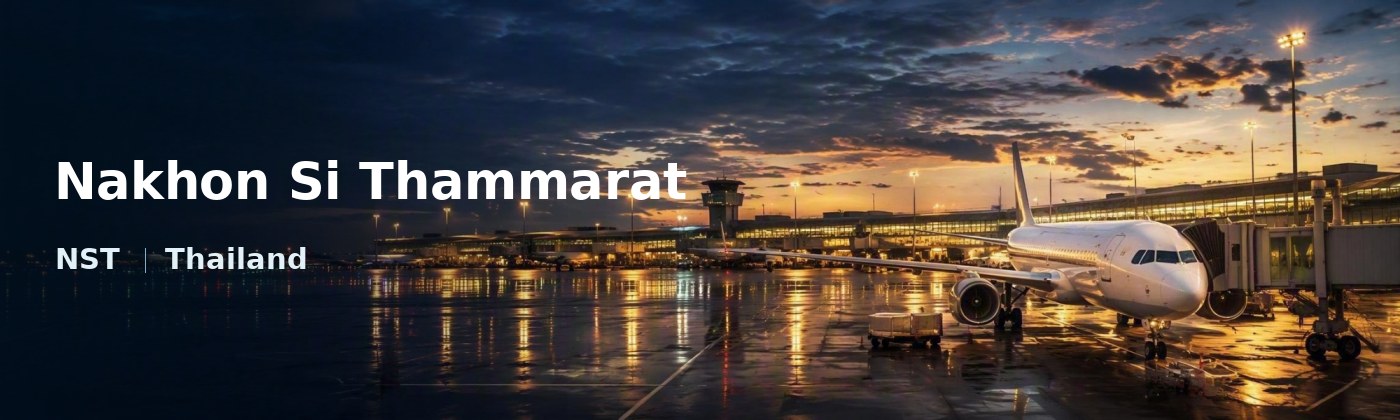 Nakhon Si Thammarat Flughafen-Titelbild mit IATA-Code