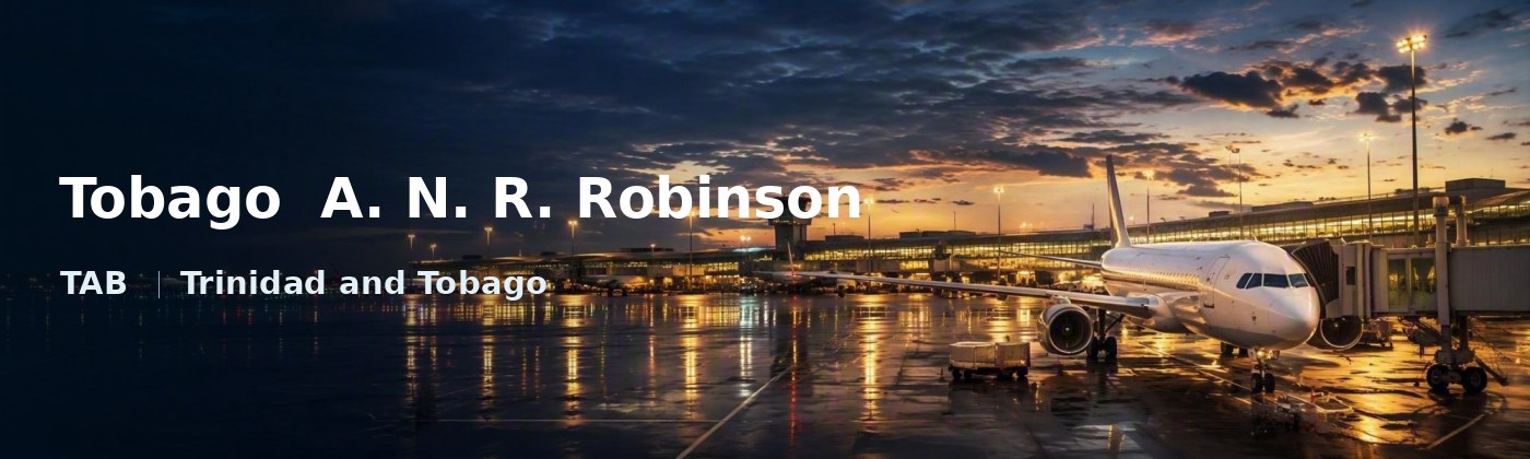 Tobago  A. N. R. Robinson Flughafen-Titelbild mit IATA-Code