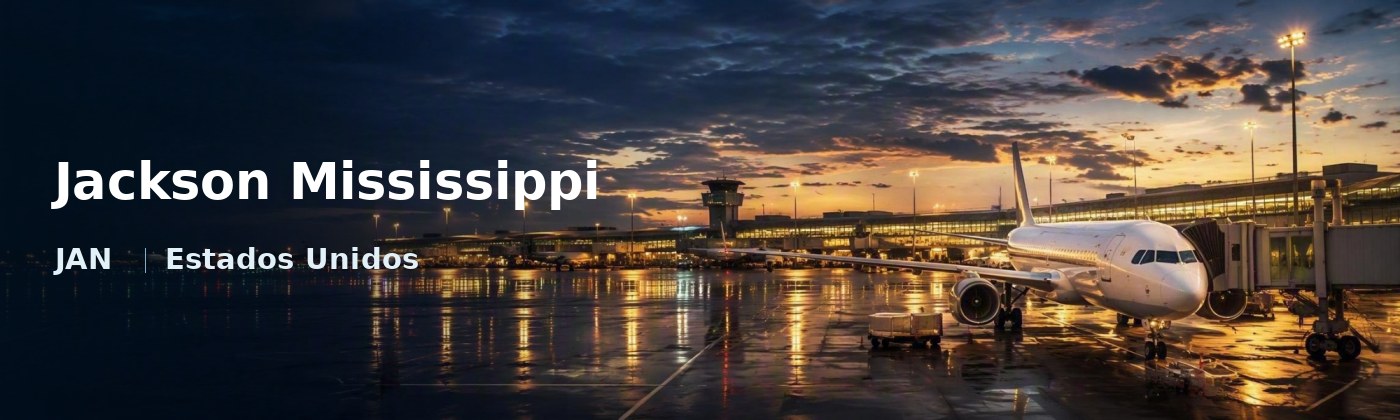 Jackson Mississippi Flughafen-Titelbild mit IATA-Code