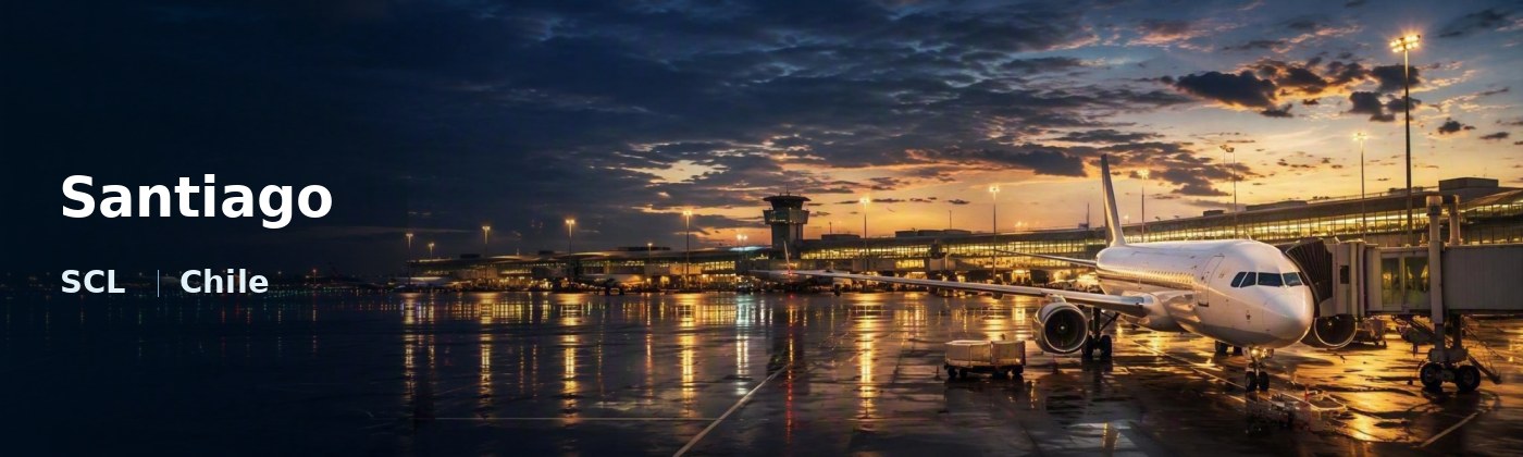 Santiago Flughafen-Titelbild mit IATA-Code