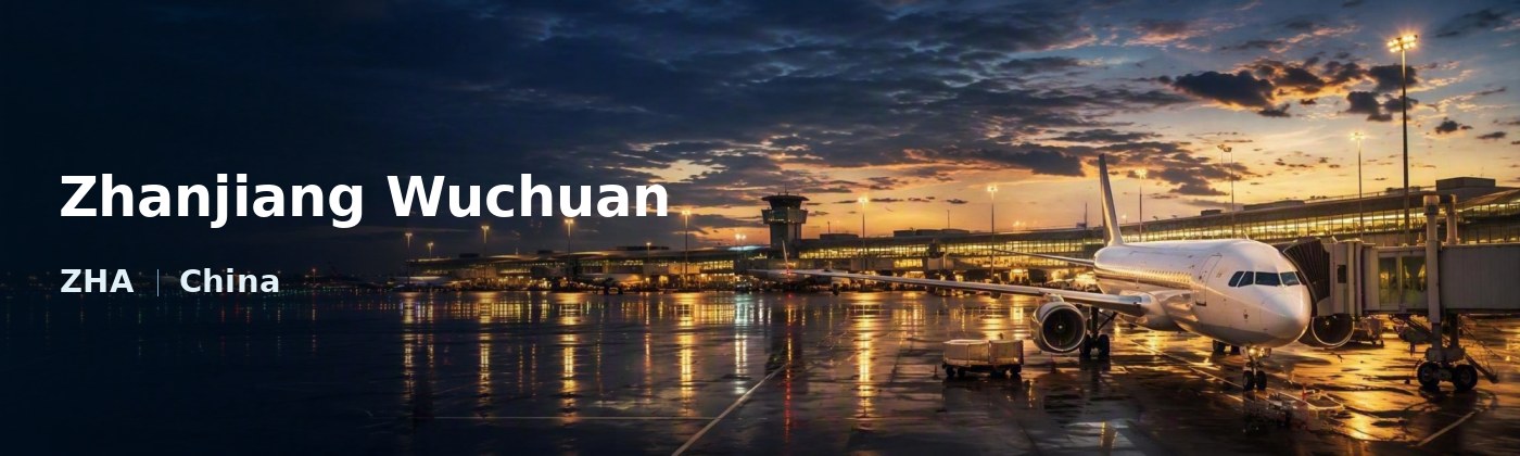 Zhanjiang Wuchuan Flughafen-Titelbild mit IATA-Code