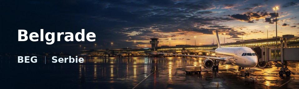 Belgrade Flughafen-Titelbild mit IATA-Code