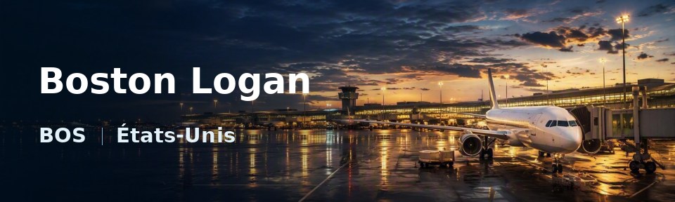 Boston Logan Flughafen-Titelbild mit IATA-Code