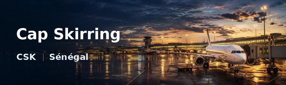 Cap Skirring Flughafen-Titelbild mit IATA-Code