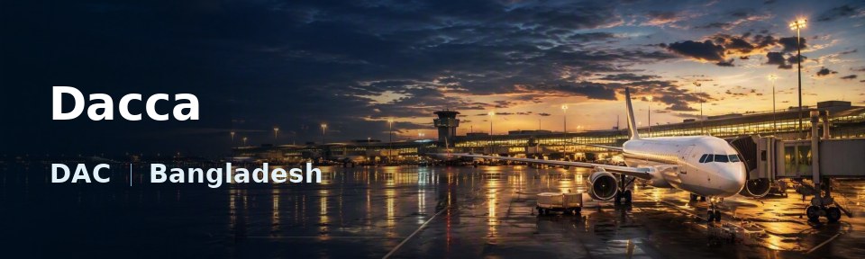 Dacca Flughafen-Titelbild mit IATA-Code