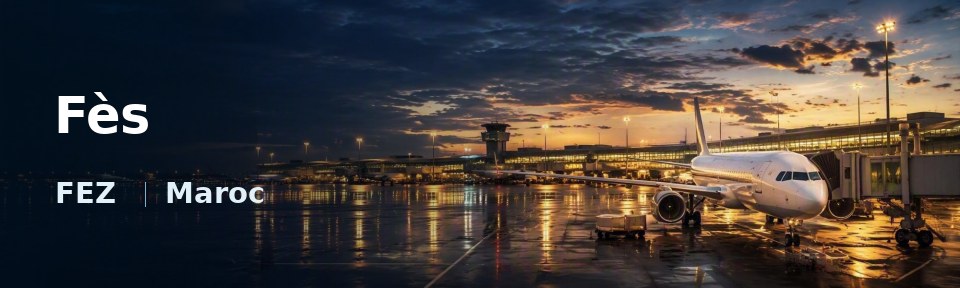 Fès Flughafen-Titelbild mit IATA-Code