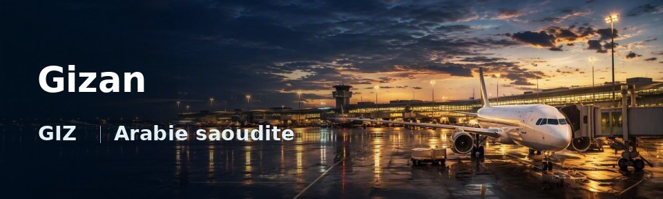 Gizan Flughafen-Titelbild mit IATA-Code