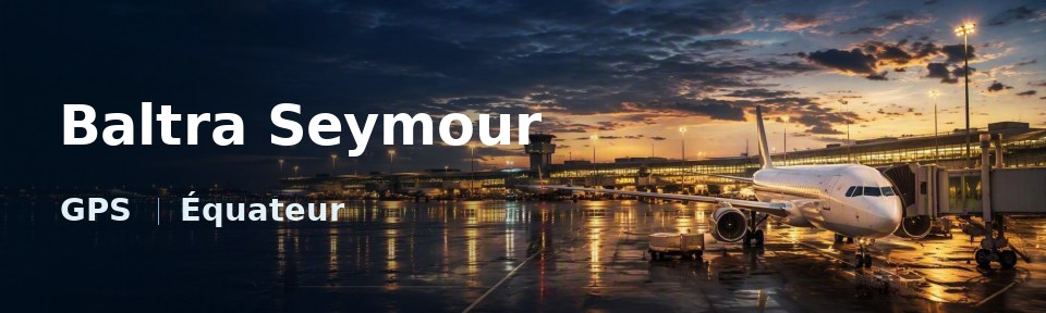 Baltra Seymour Flughafen-Titelbild mit IATA-Code