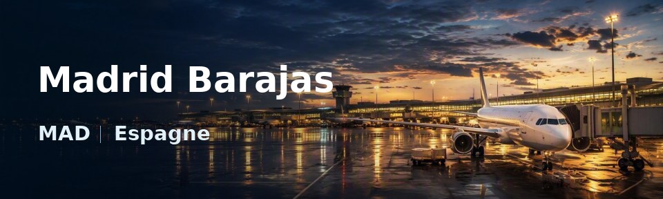 Madrid Barajas Flughafen-Titelbild mit IATA-Code