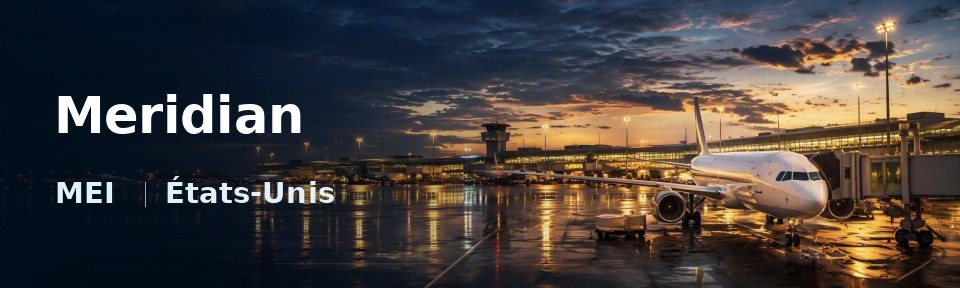 Meridian Flughafen-Titelbild mit IATA-Code