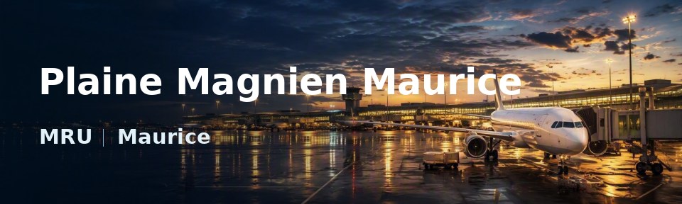 Plaine Magnien Maurice Flughafen-Titelbild mit IATA-Code
