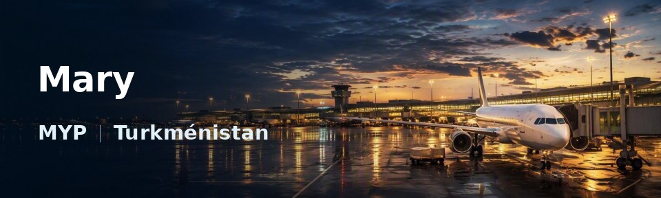 Mary Flughafen-Titelbild mit IATA-Code