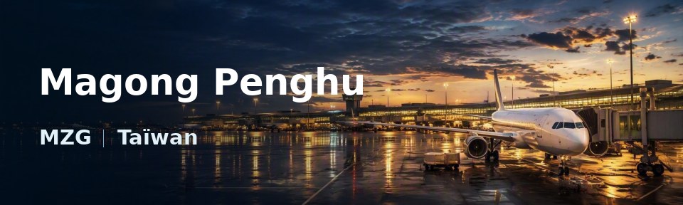 Magong Penghu Flughafen-Titelbild mit IATA-Code