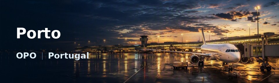 Porto Flughafen-Titelbild mit IATA-Code