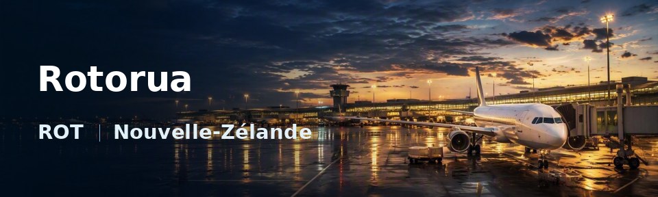 Rotorua Flughafen-Titelbild mit IATA-Code