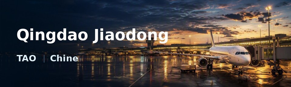 Qingdao Jiaodong Flughafen-Titelbild mit IATA-Code