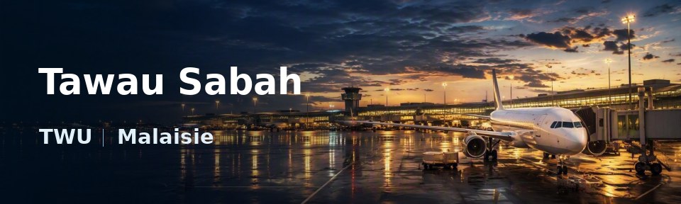 Tawau Sabah Flughafen-Titelbild mit IATA-Code