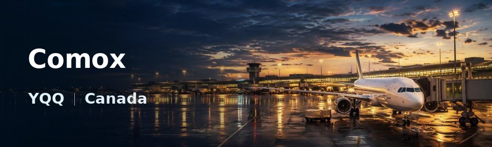 Comox Flughafen-Titelbild mit IATA-Code