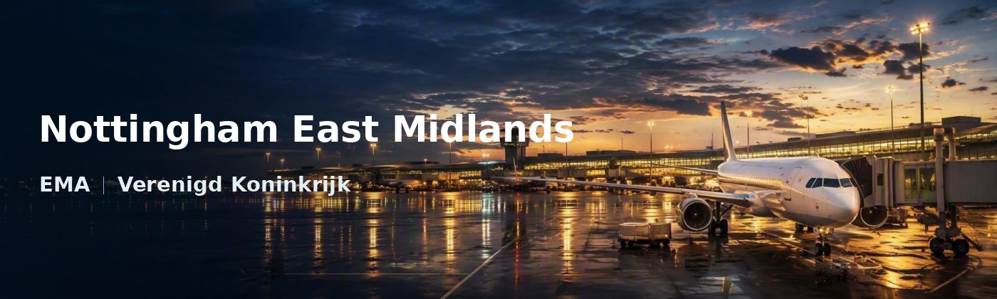 Nottingham East Midlands Flughafen-Titelbild mit IATA-Code